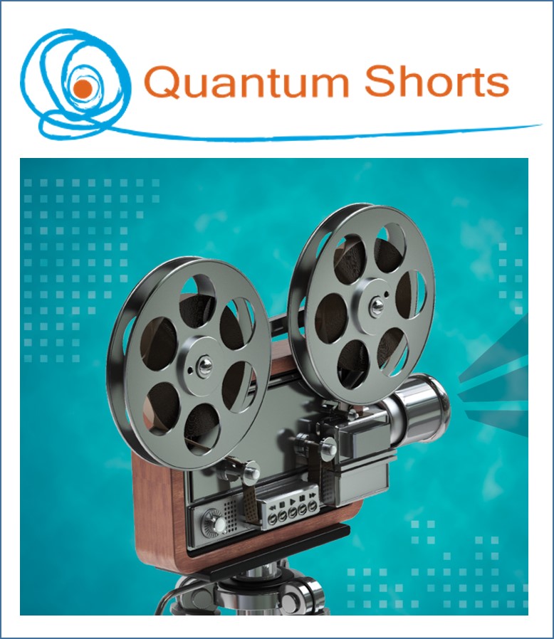 quantum shorts logo vintage camera