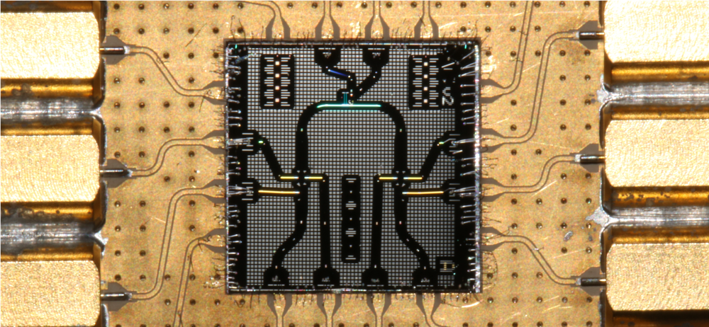 Optical image of the “Magic Cavity” superconducting quantum circuit (SQC) chip.
